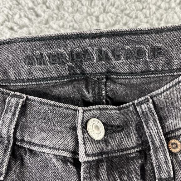 AMERICAN EAGLE 90s BOOTCUT JEANS WOMENS 2 BLACK DISTRESSED 28” WAIST 29” INSEAM - Picture 4 of 15